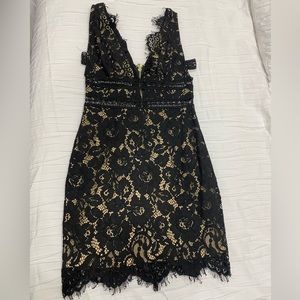 Black and nude lace cocktail dress, worn once.